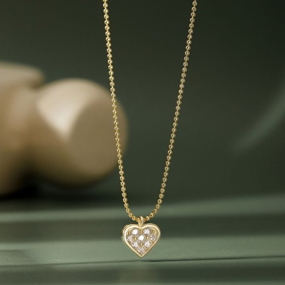 Glistening Gold Heart Pendant Necklace in Sterling Silver - Picture 5 of 9